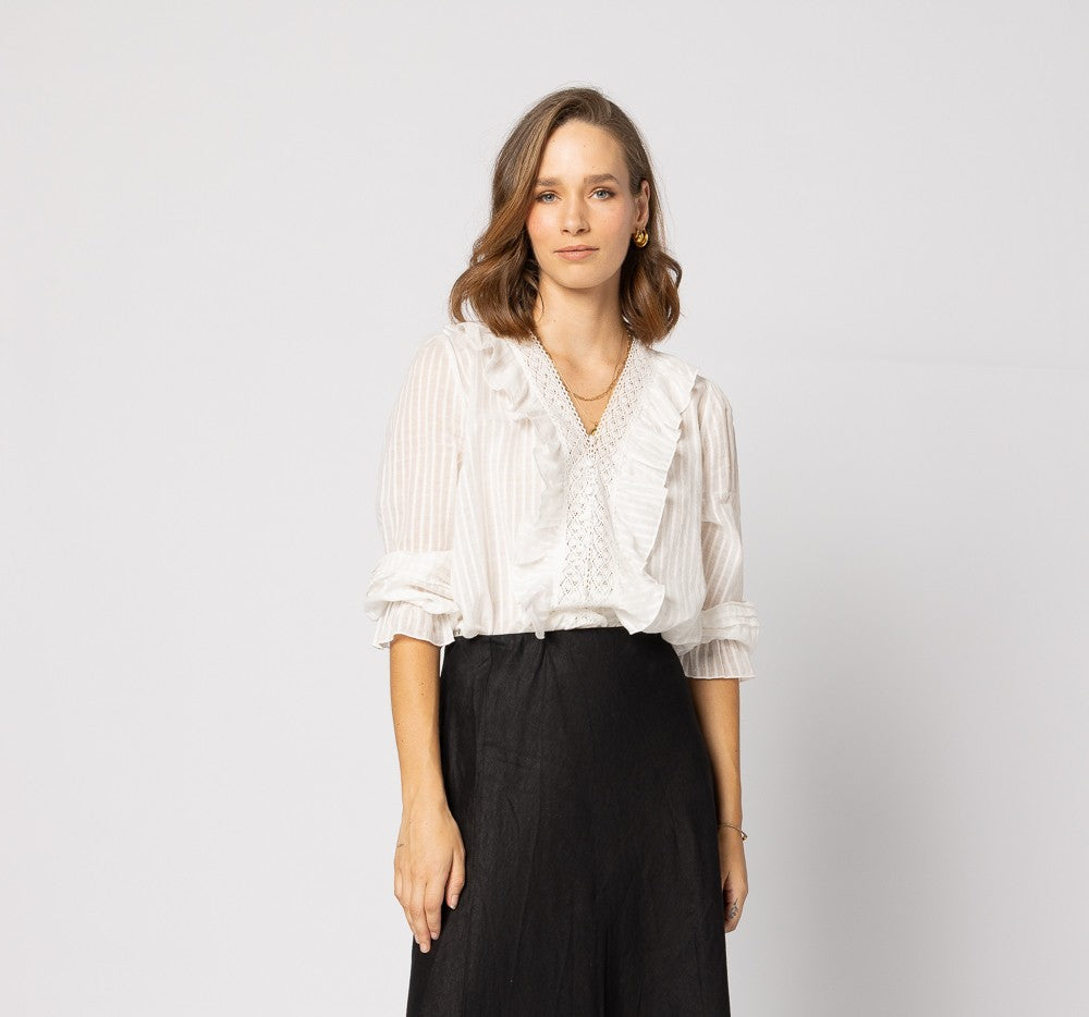 
                  
                    AMELIA BLOUSE-Vintage White
                  
                