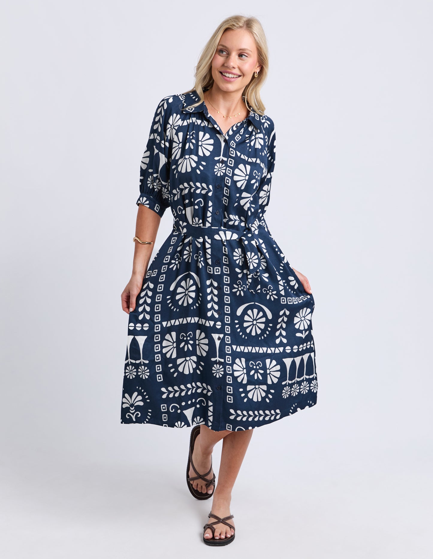 
                  
                    ELM JENNY DRESS-NAVY PRINT
                  
                