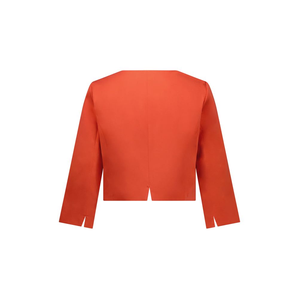 
                  
                    2087 3/4 Sleeve Single Button Cropped Jacket :Punch
                  
                