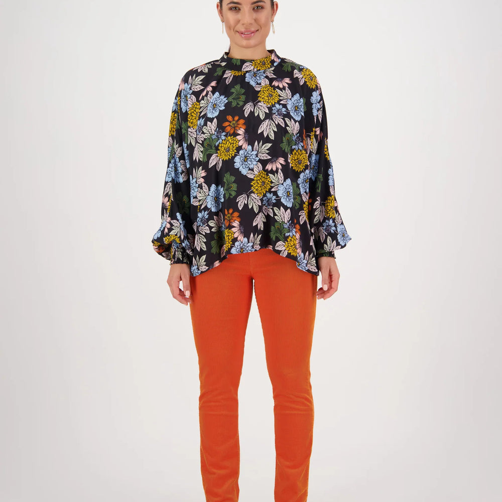 
                  
                    4440 Viva La Bloom - Batwing Printed Top with Shirred Cuff
                  
                