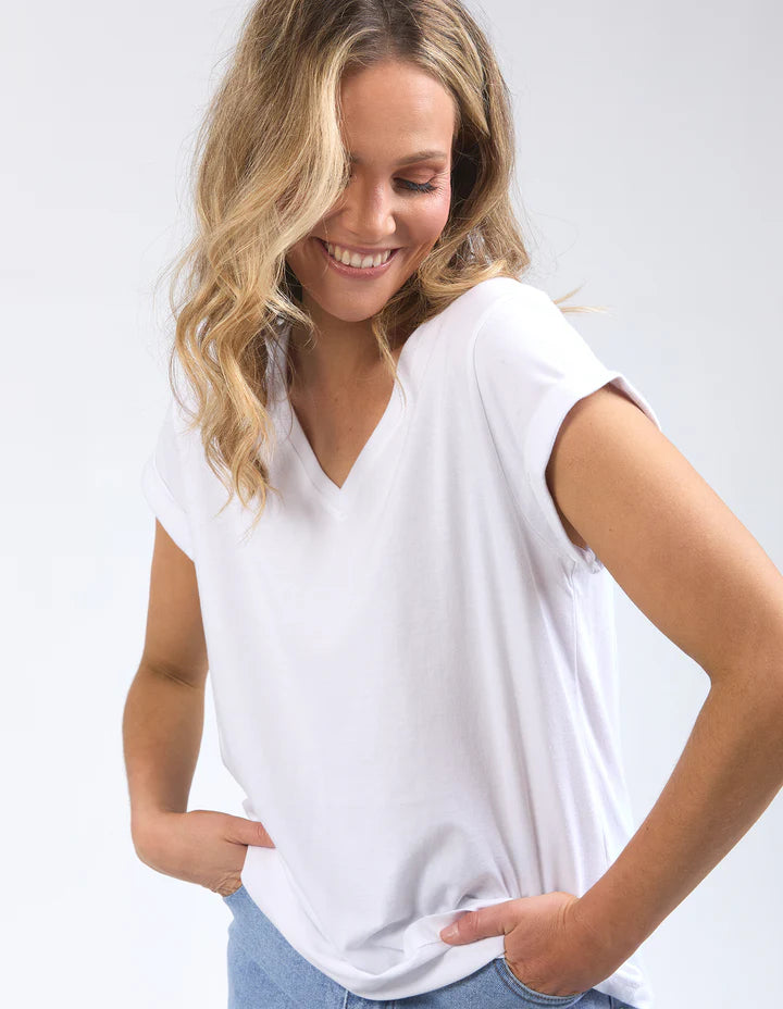 
                  
                    Manly Vee Tee-White
                  
                