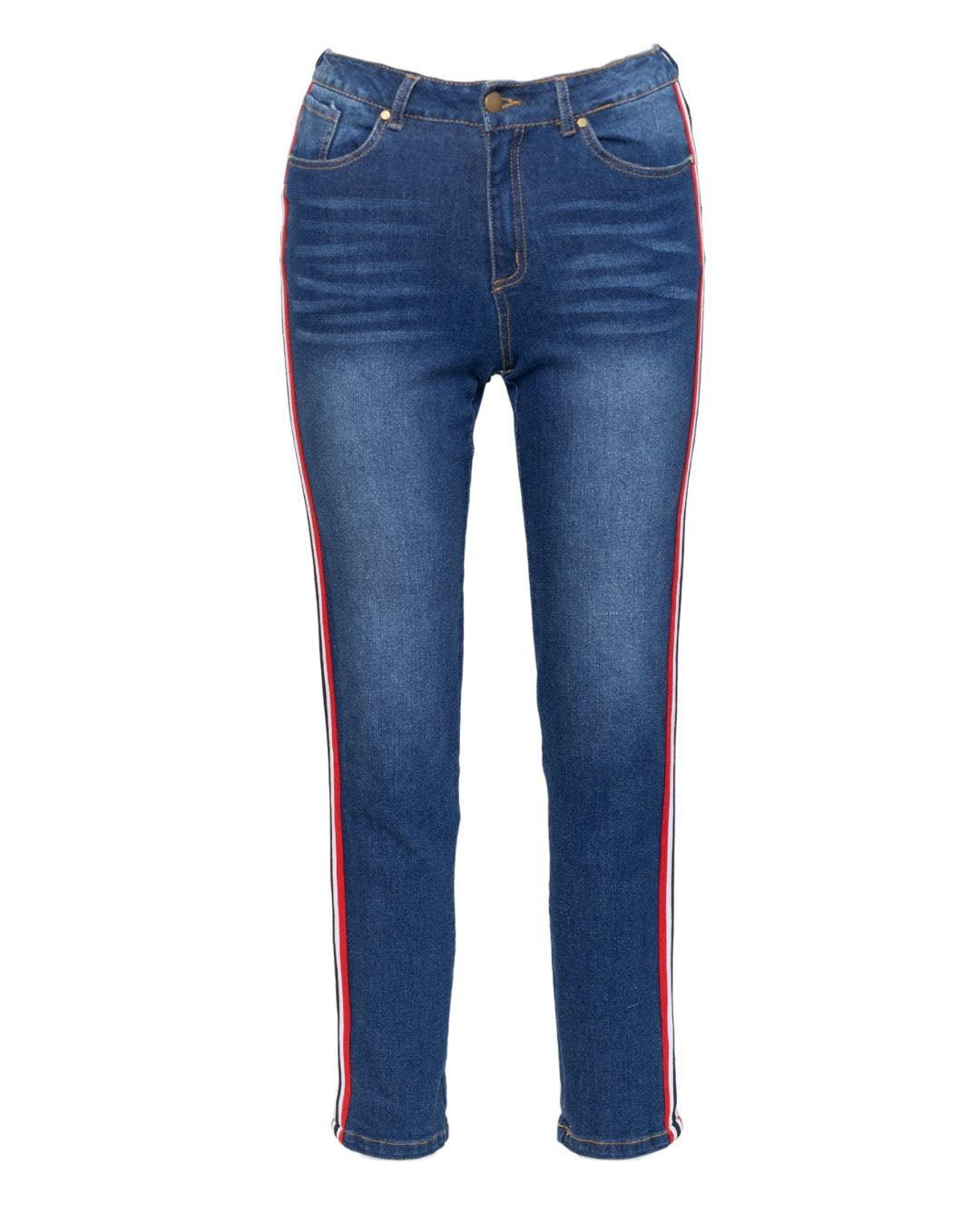 
                  
                    LORNA DENIM JEANS-RED STRIPE
                  
                