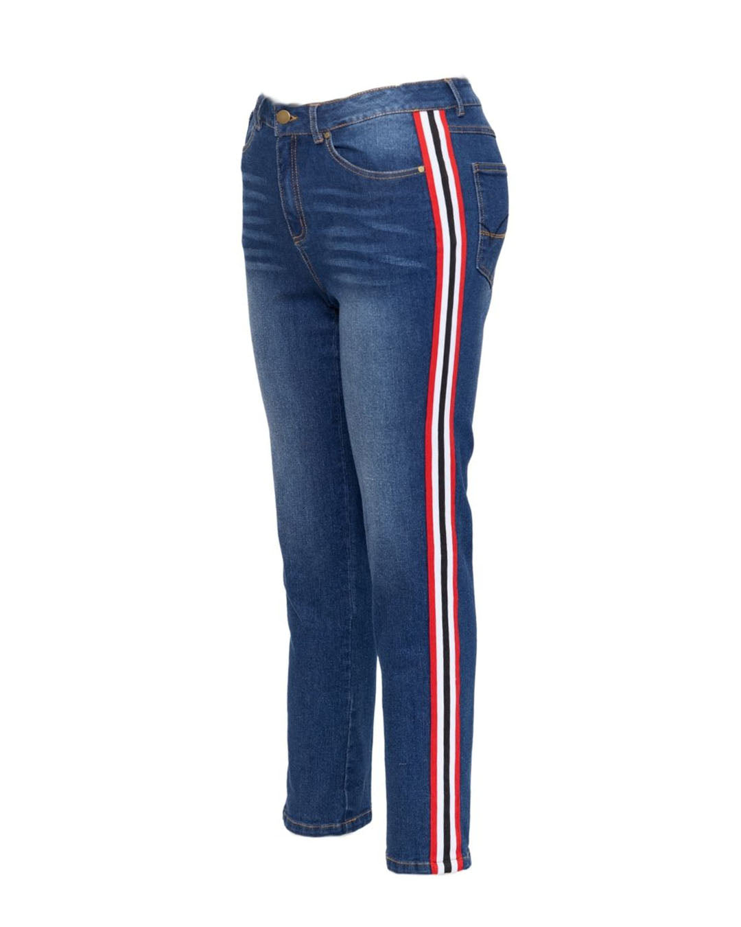 
                  
                    LORNA DENIM JEANS-RED STRIPE
                  
                