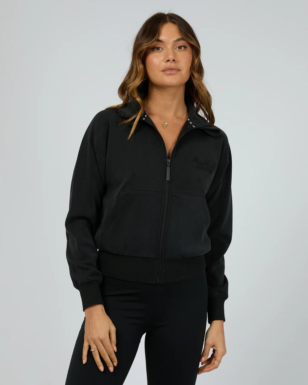 Luxe Active Zip Through Black