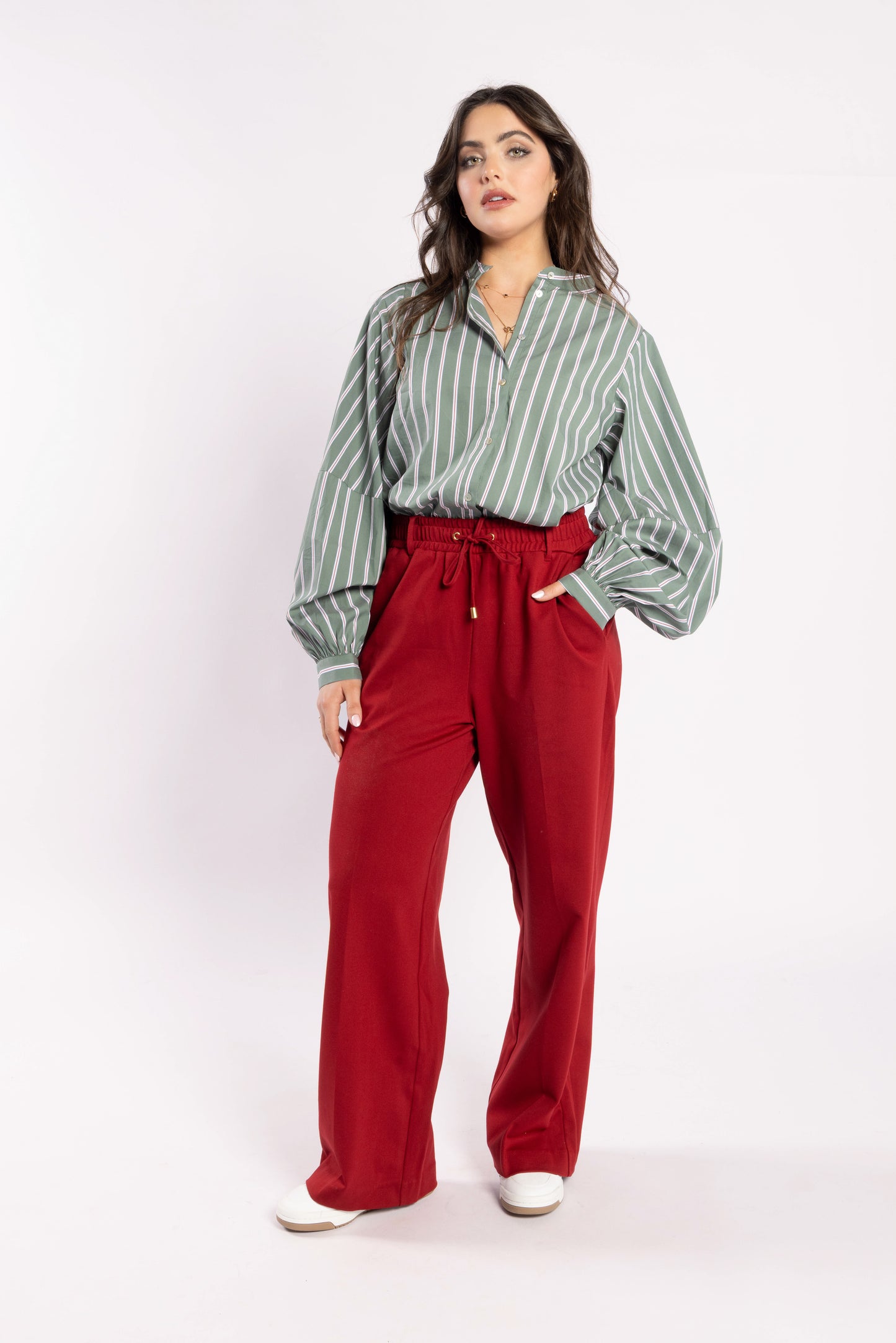 
                  
                    FRAY SHIRT-green stripe
                  
                