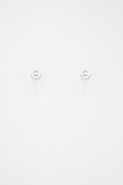 Antler fine earrings Silver Circle long triangle