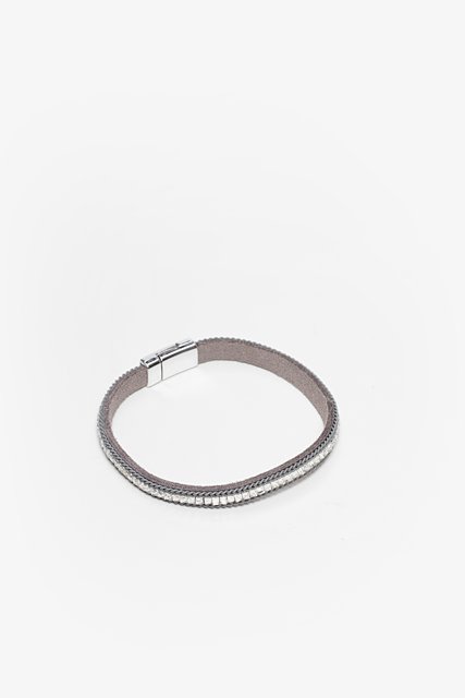 Wrap Bracelet | Single Diamante Grey