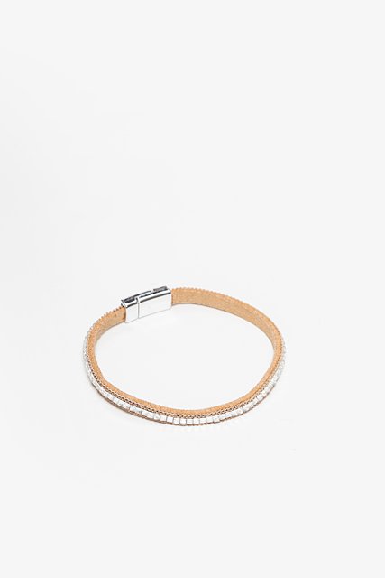 Wrap Bracelet | Single Diamante Tan