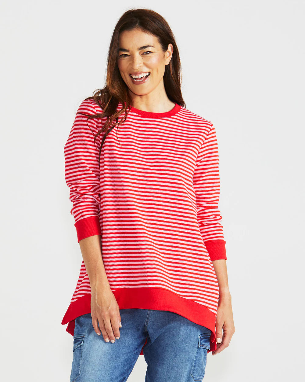 Courtney Cherry Stripe Jumper - Cherry Stripe