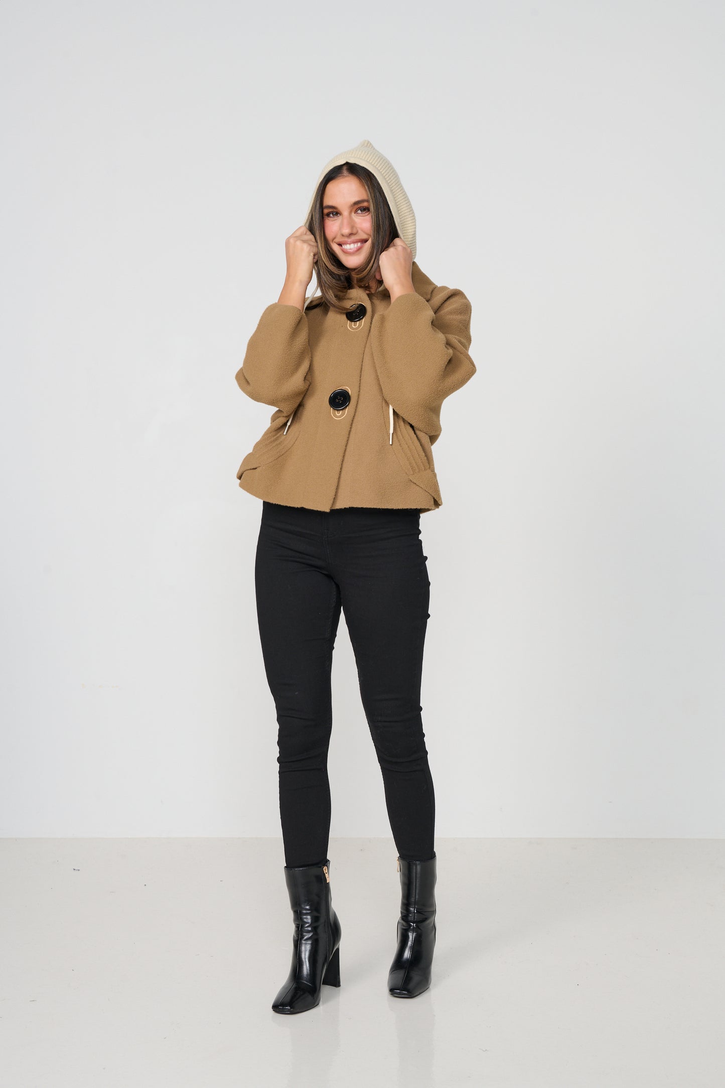 
                  
                    CZ1170 Jacket - Large Buttons & Removable Hood-CAMEL
                  
                