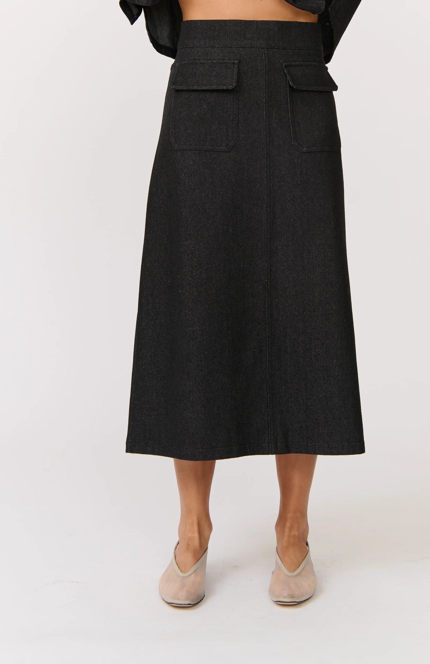 
                  
                    Astrid Skirt - Black Denim
                  
                