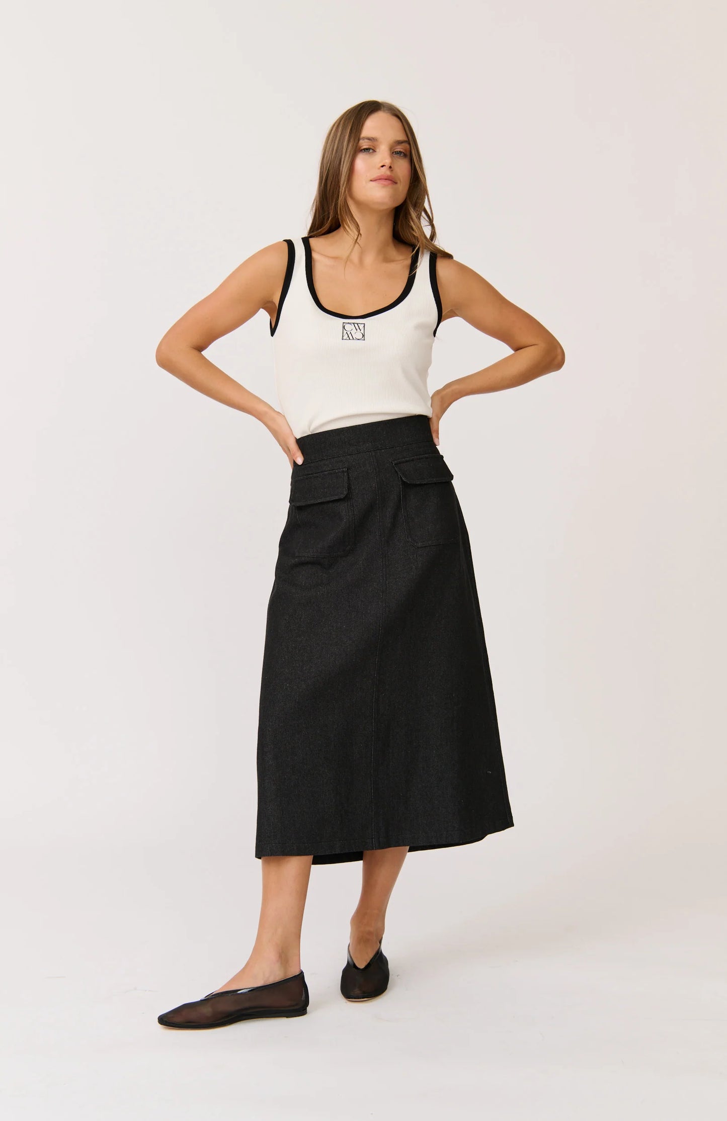 
                  
                    Astrid Skirt - Black Denim
                  
                