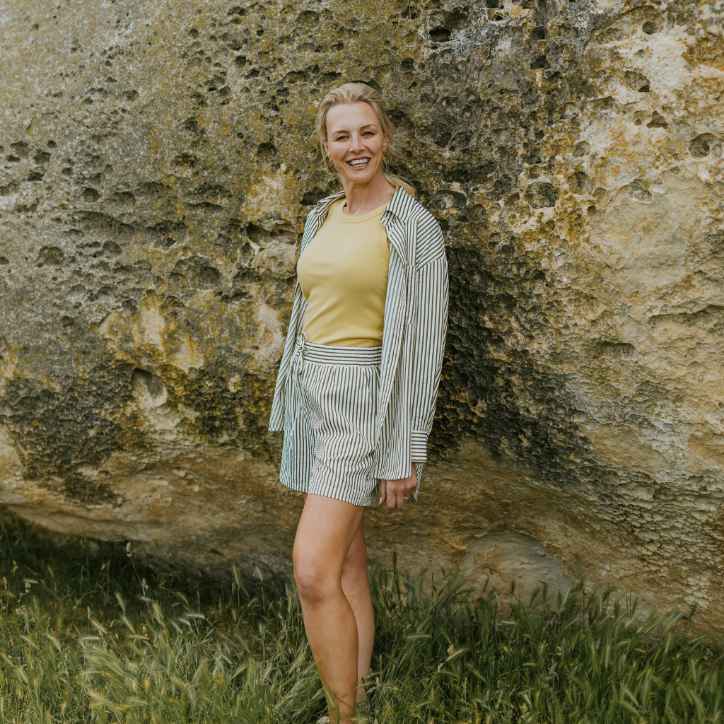 
                  
                    Sassy Shirt-Bonsai/White Stripe
                  
                