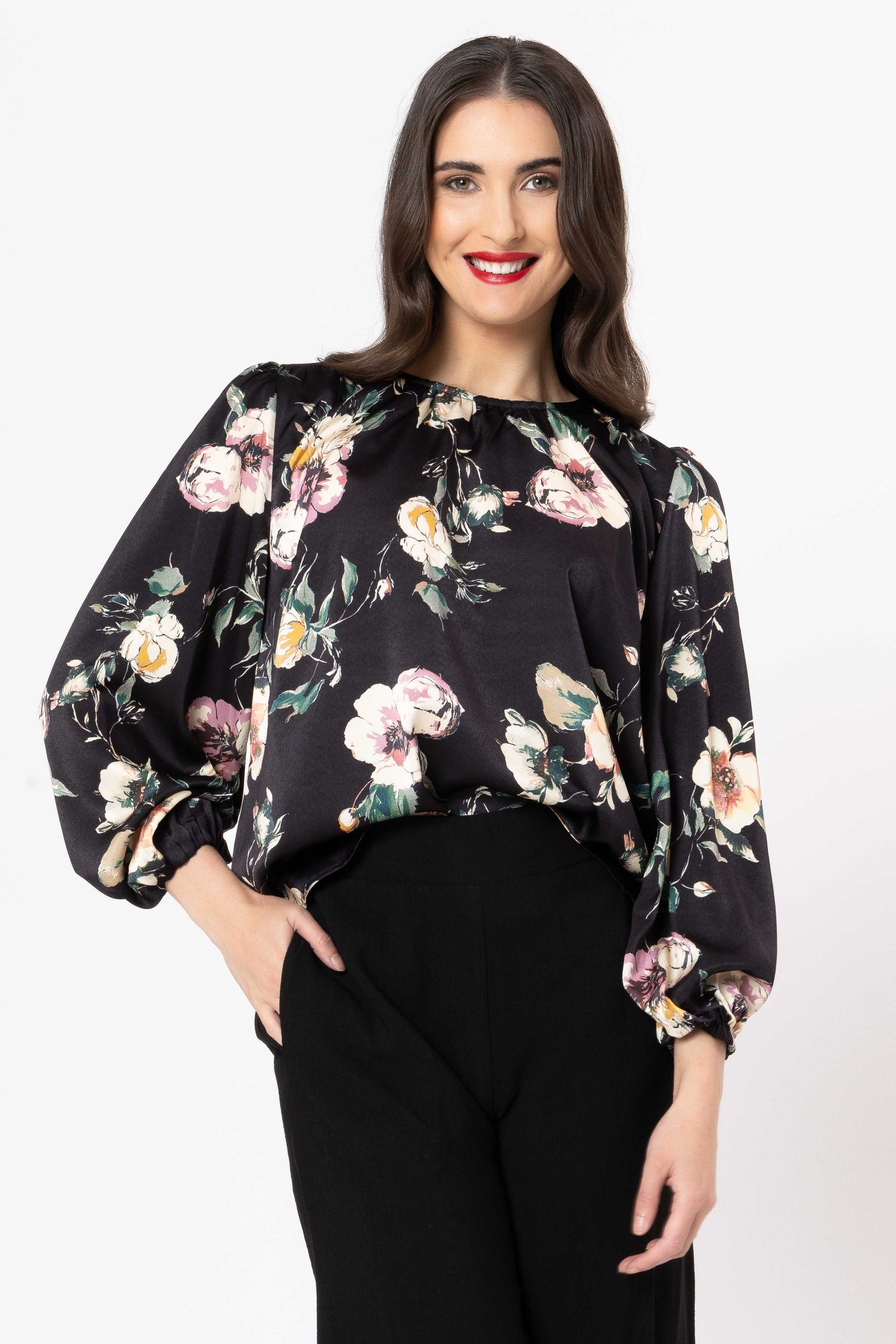 
                  
                    LORENZA BLOUSE-INK BLOOM-PRE ORDER
                  
                