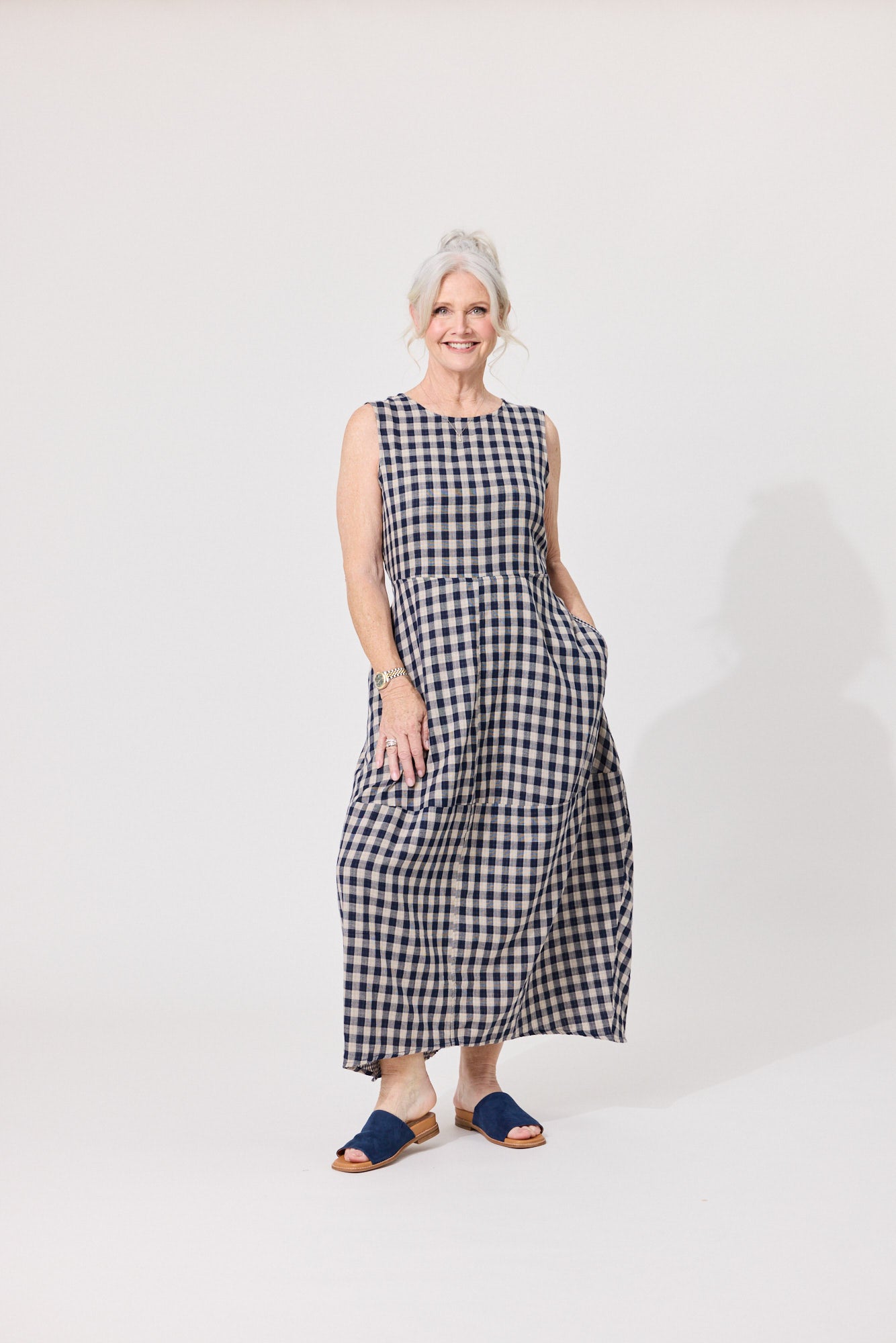 
                  
                    ANTIONA DRESS-NAVY GINGHAM
                  
                