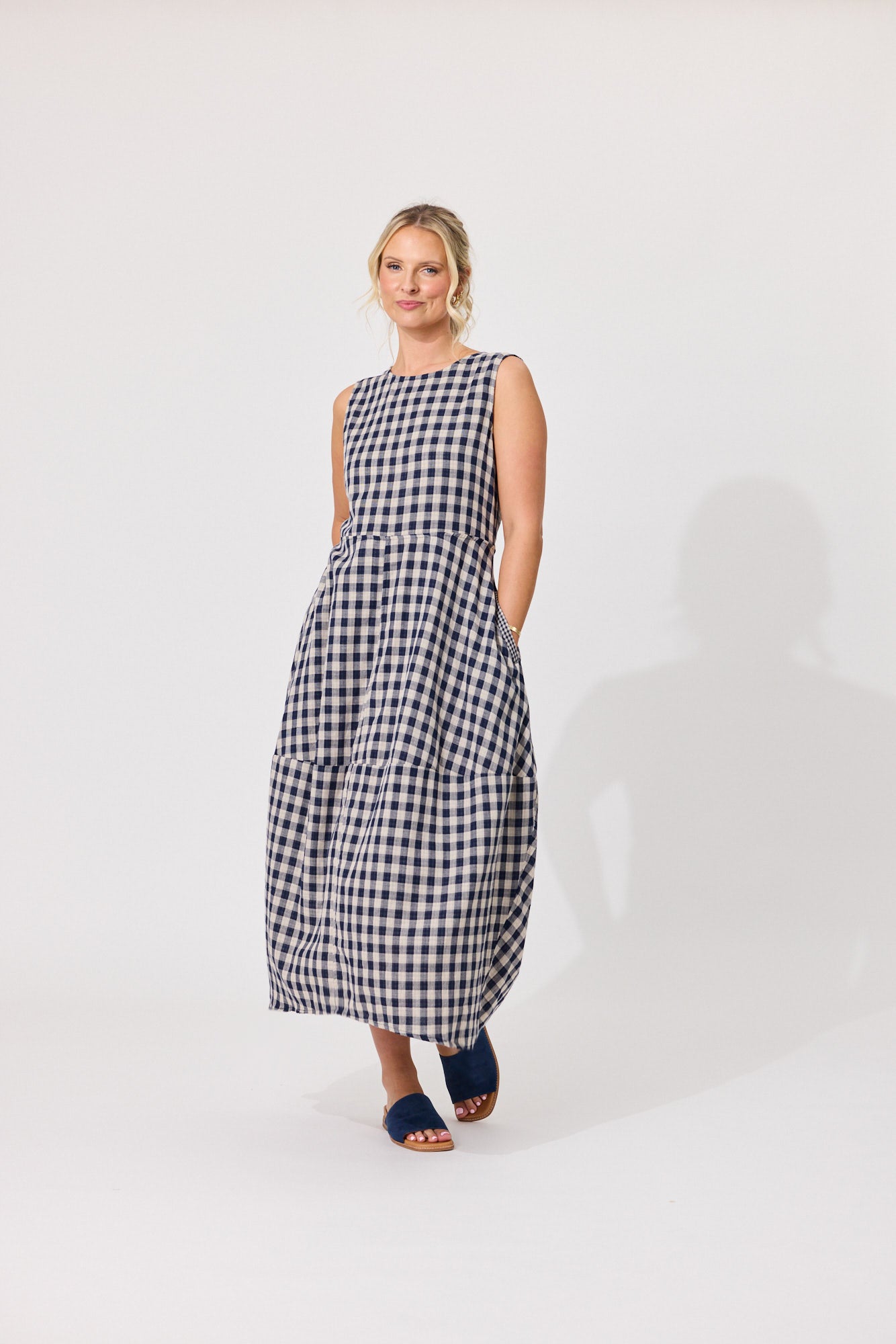 
                  
                    ANTIONA DRESS-NAVY GINGHAM
                  
                