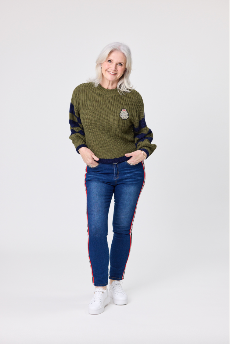 
                  
                    LORNA DENIM JEANS-RED STRIPE
                  
                