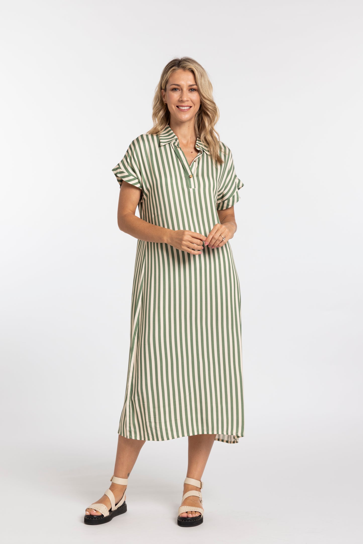
                  
                    SAVANA DRESS-GREEN STRIPE
                  
                