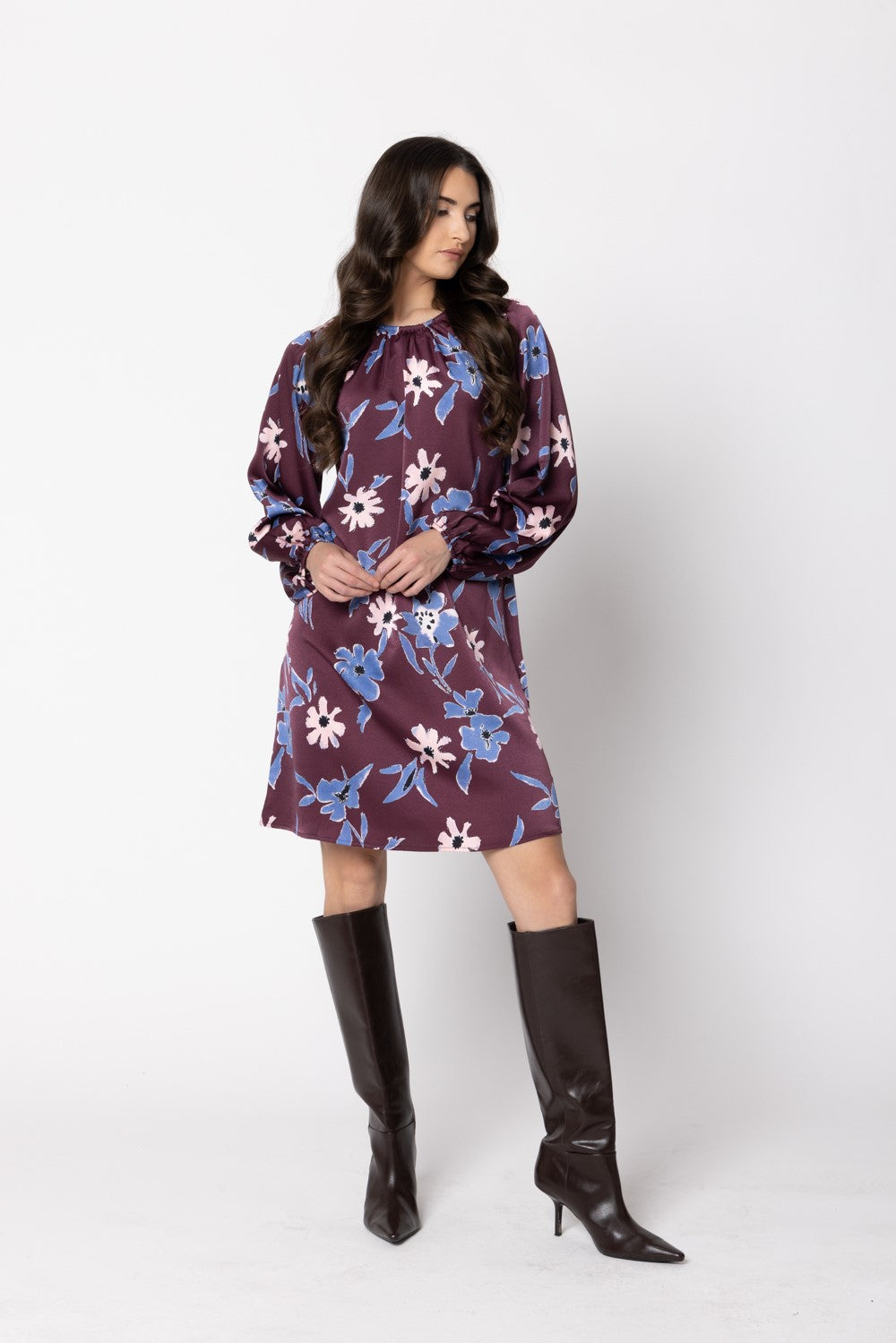 
                  
                    SHIFT DRESS-MERLOT BLOSSOM
                  
                