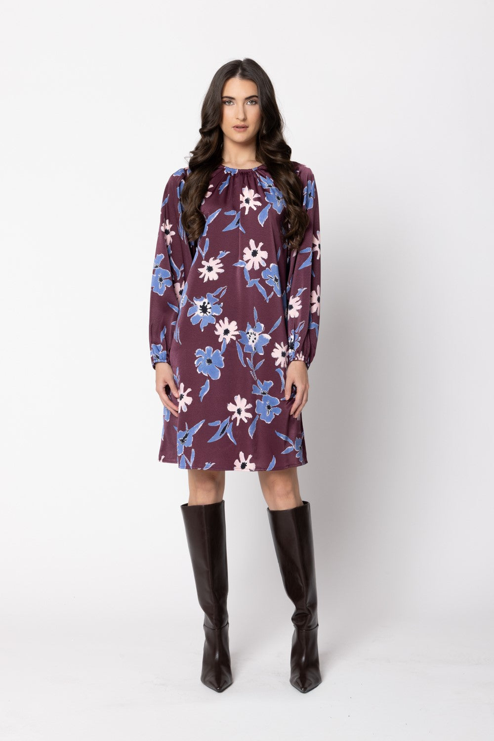 
                  
                    SHIFT DRESS-MERLOT BLOSSOM
                  
                