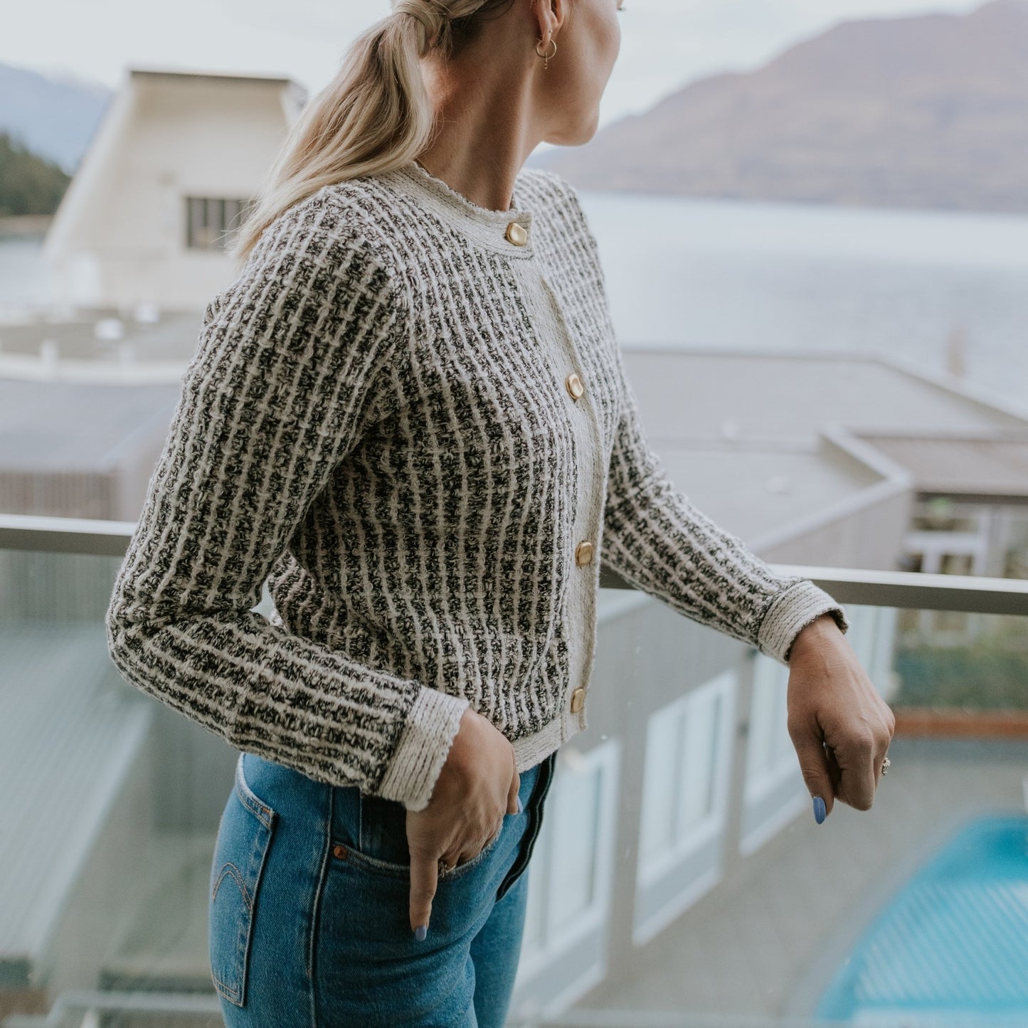 
                  
                    Vivian Cardigan-White Check
                  
                