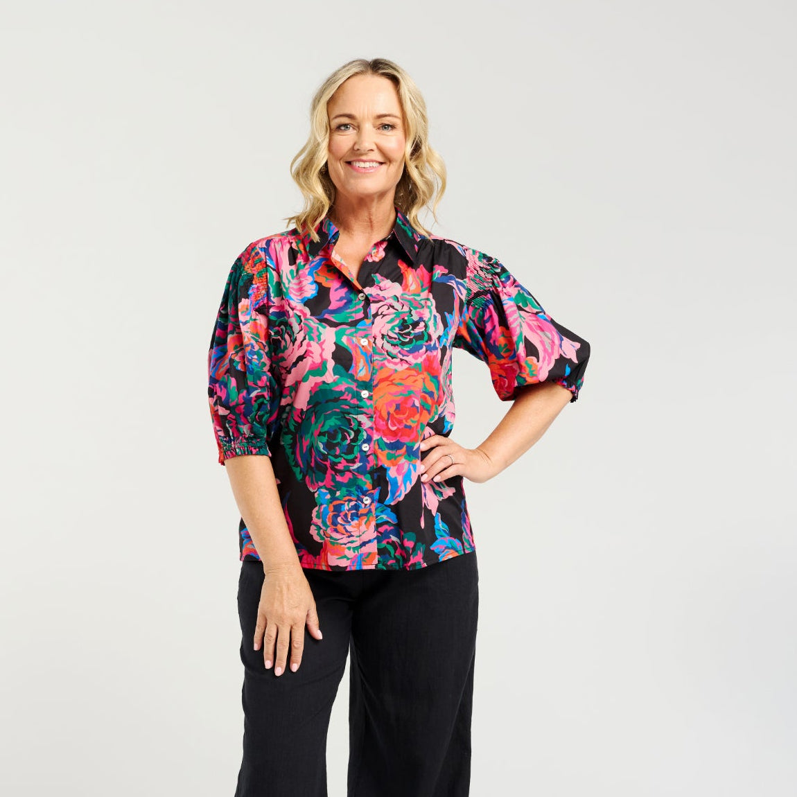 
                  
                    ZAFINA ALICE SHIRT-ABSTRACT GARDEN
                  
                