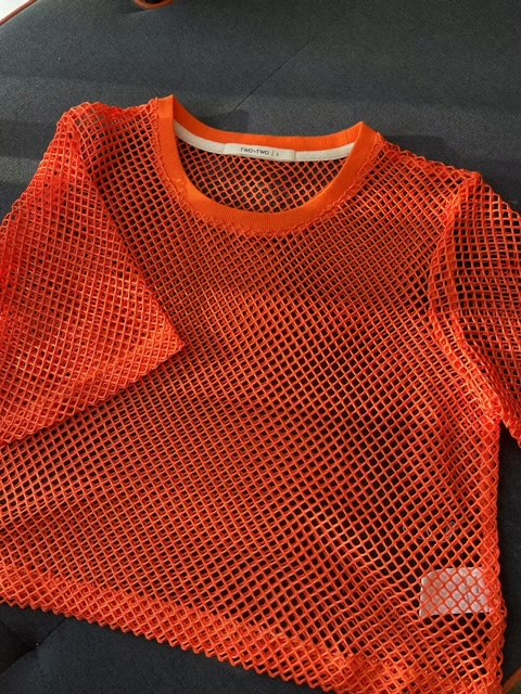 PRE ORDER-DUE EARLY DECEMBER -ARROW MESH TOP -ORANGE