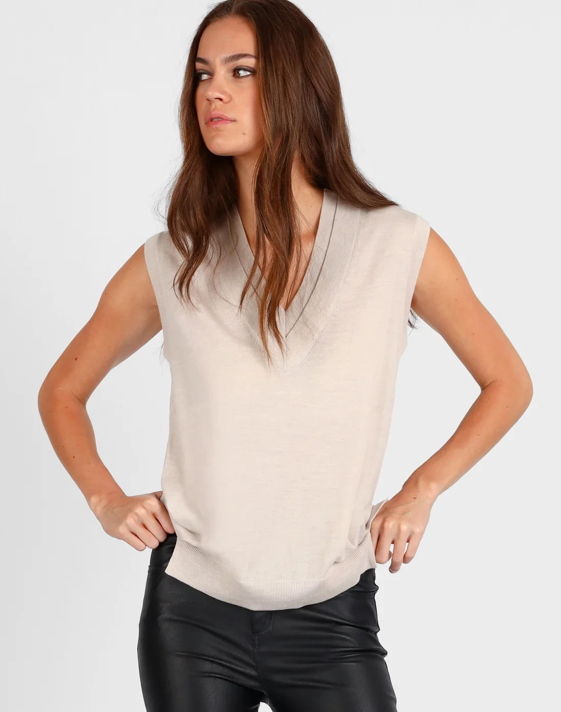 
                  
                    Double V Superfine Merino Vest
                  
                