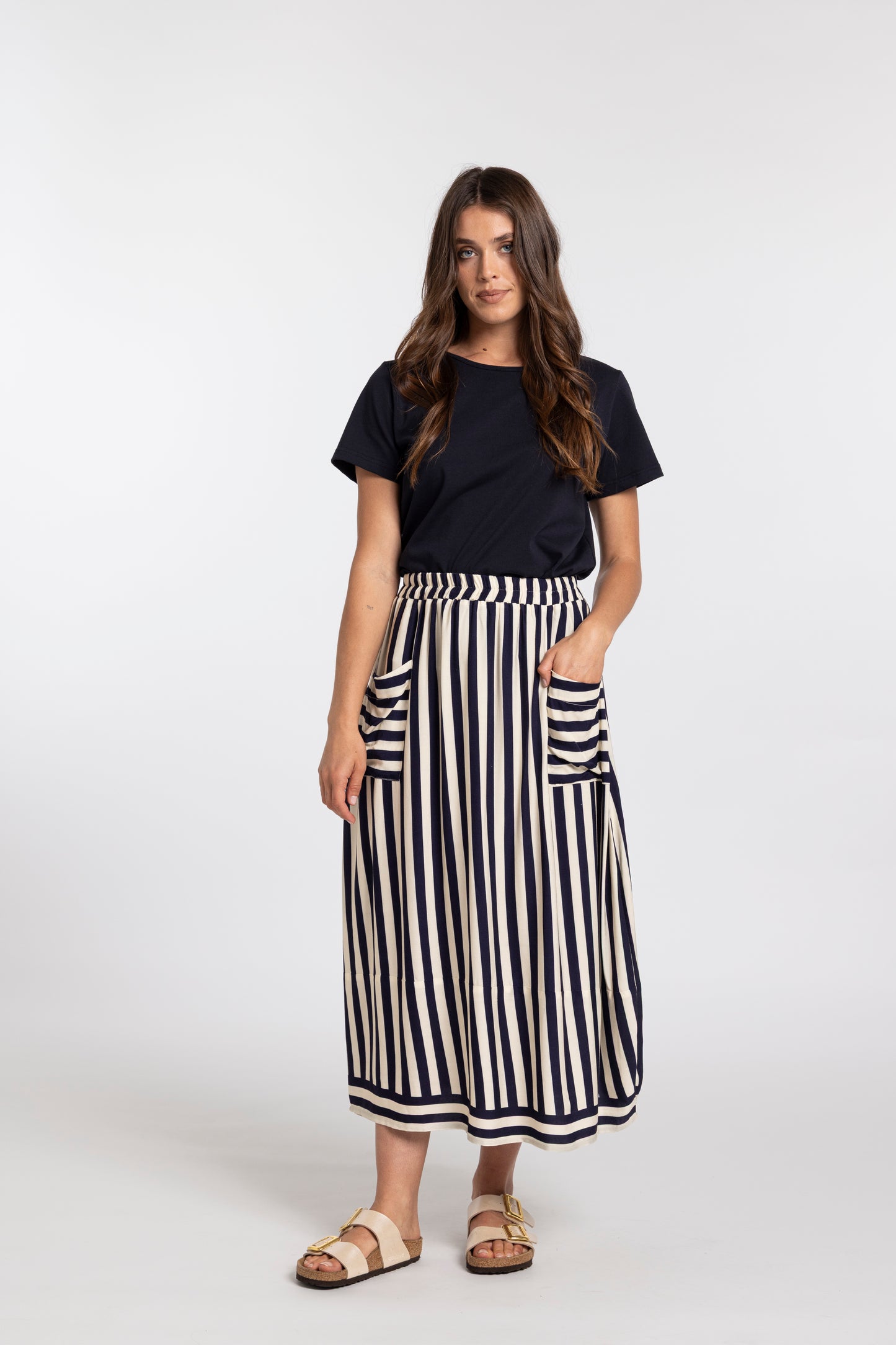 
                  
                    TRENLEY SKIRT-NAVY STRIPE
                  
                