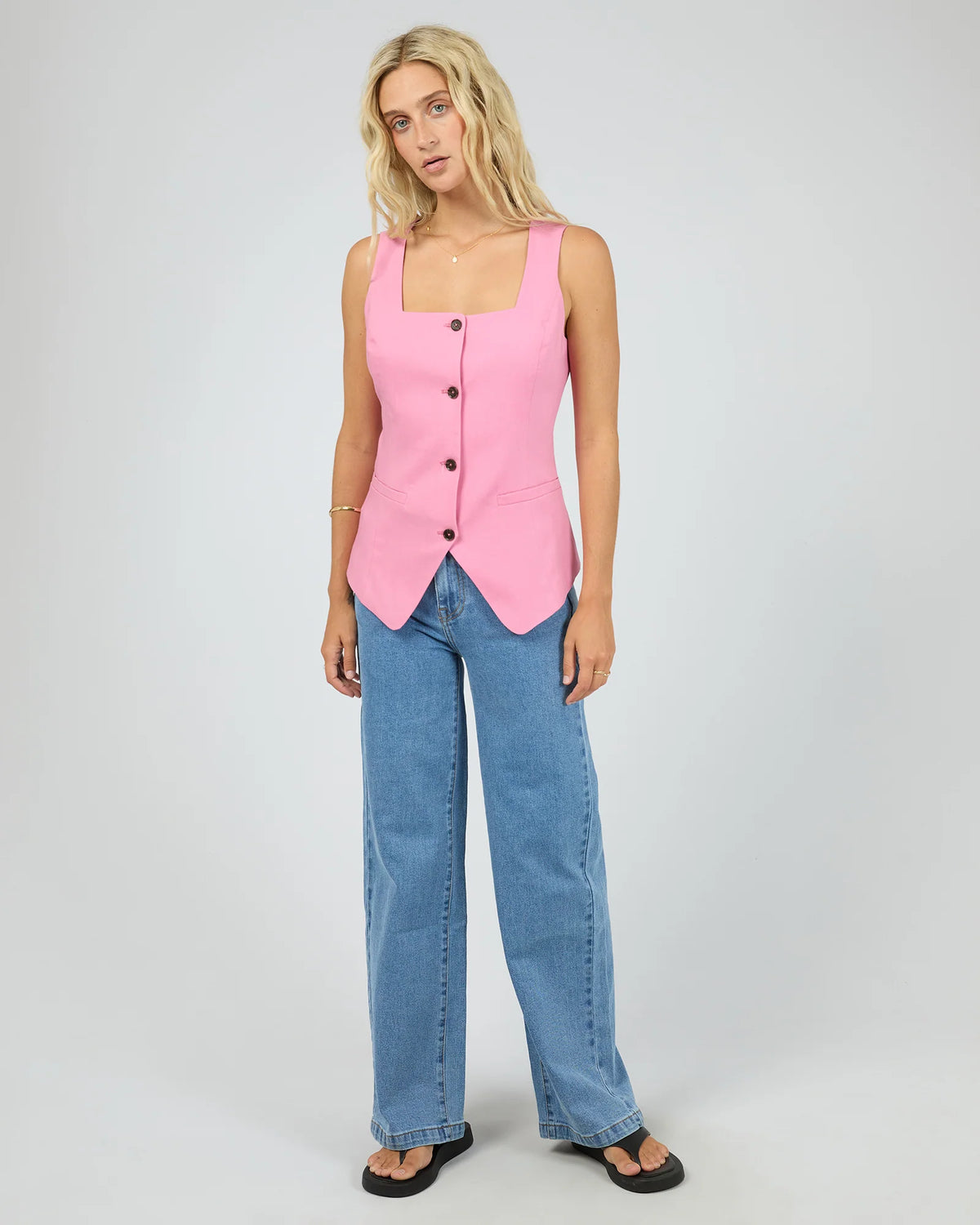 
                  
                    ALL ABOUT EVE FERN LINEN VEST-PINK
                  
                