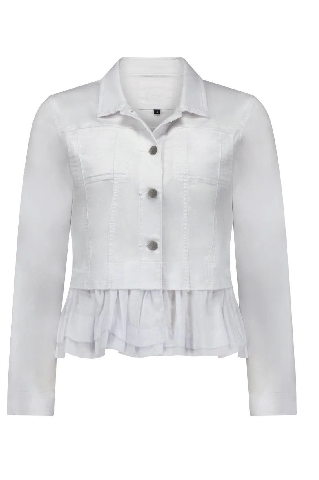 
                  
                    2091 - Jacket with Frill Hem White
                  
                