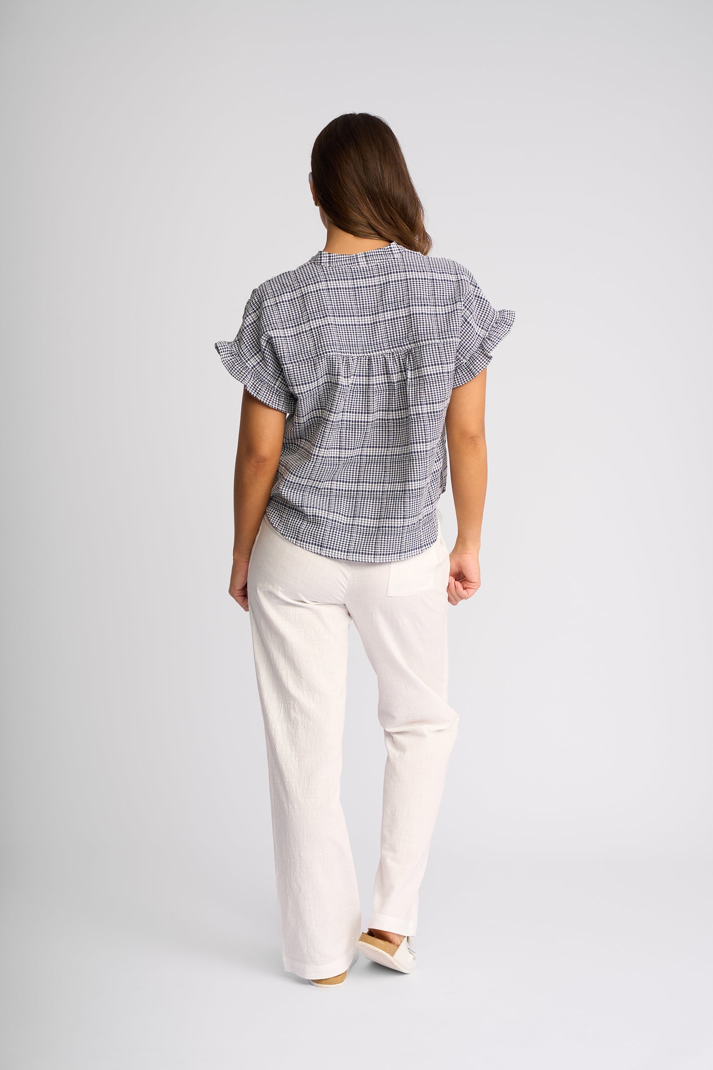 
                  
                    KNEWE ADDISON TOP-INK GINGHAM
                  
                
