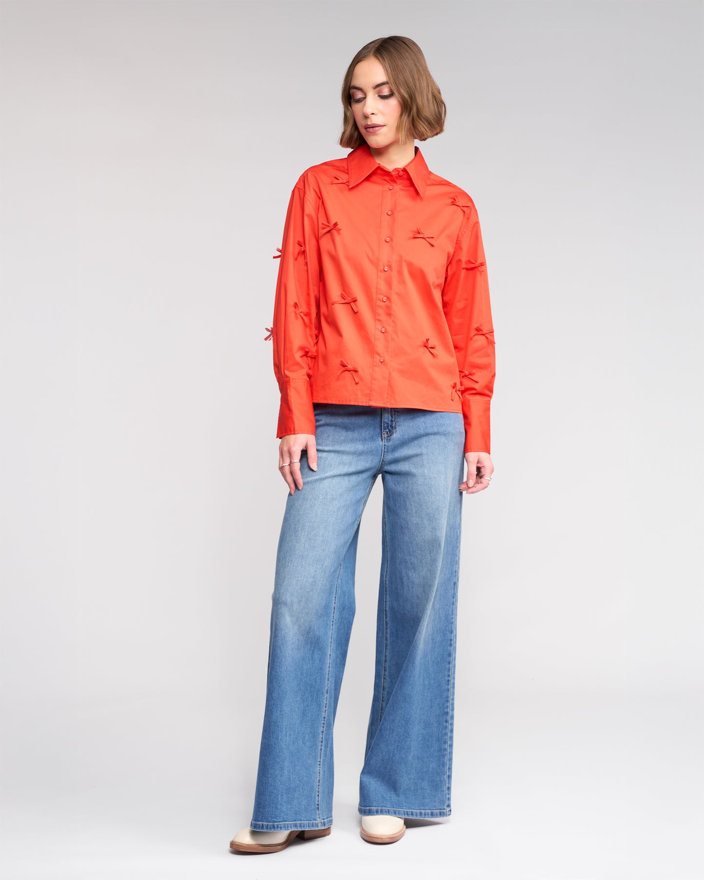 
                  
                    K5106 Bow Shirt-Lava
                  
                