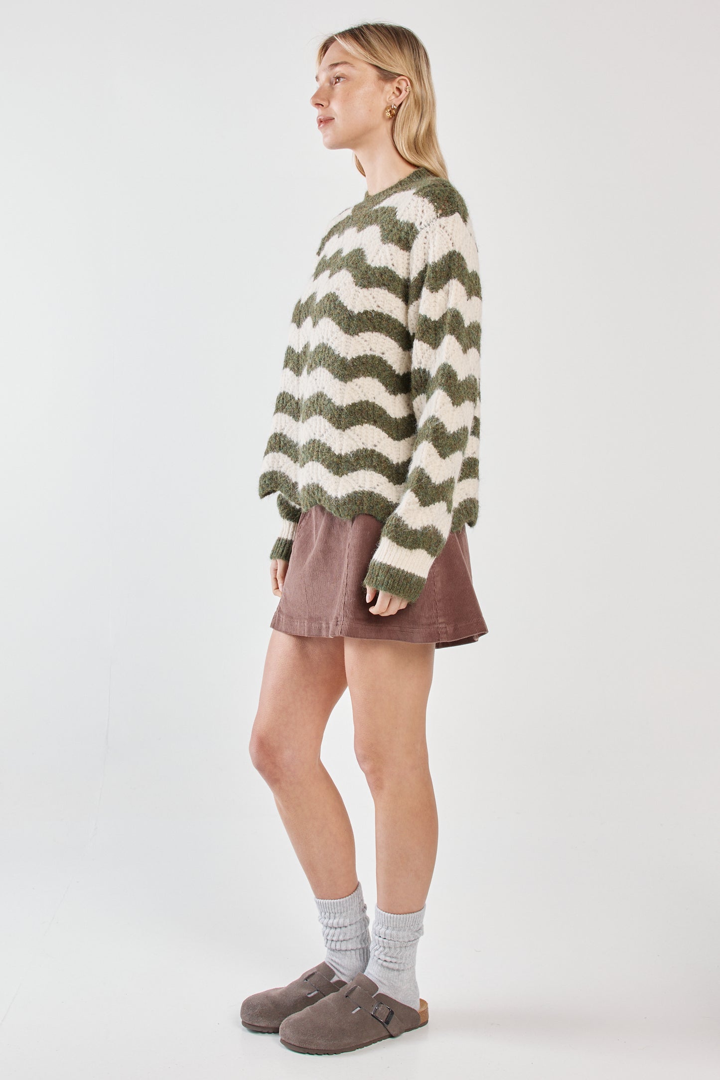 
                  
                    NIKKITA WAVY STRIPE KNIT-CREAM/OLIVE
                  
                