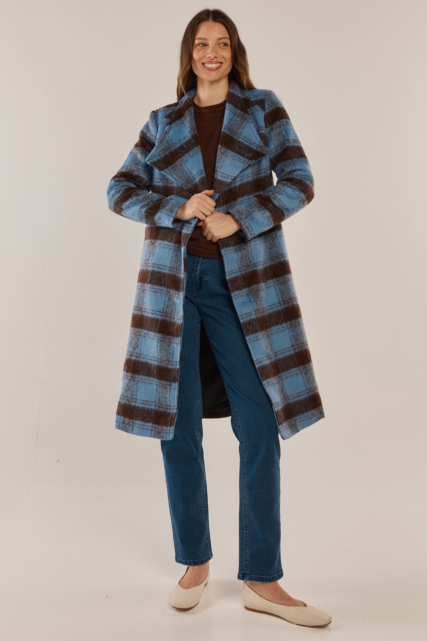 
                  
                    BRITNEY COAT-BLUE/CHOCOLATE CHECK
                  
                