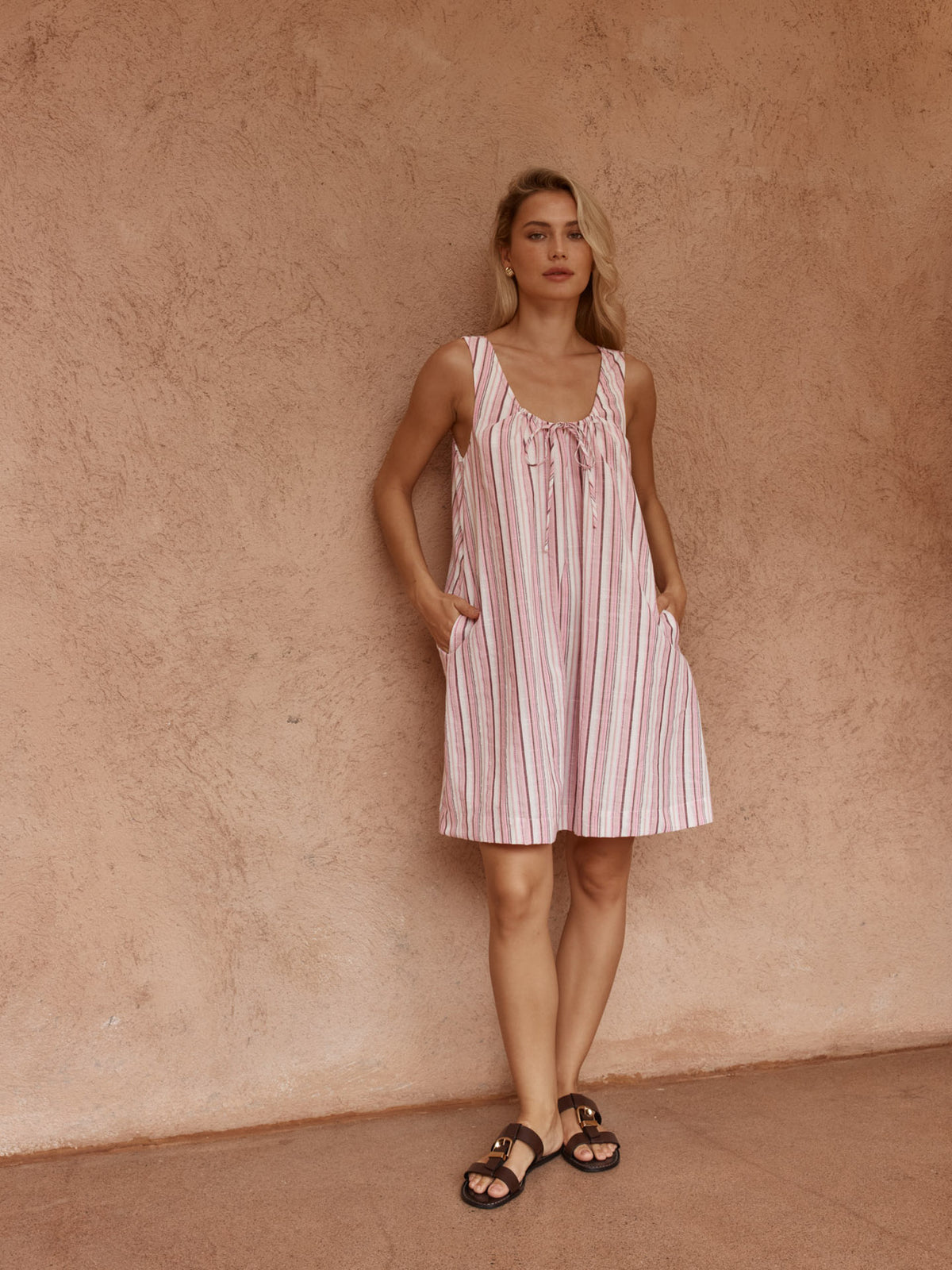 
                  
                    NIKOLAI MULTI STRIPE MINI DRESS-PINK
                  
                