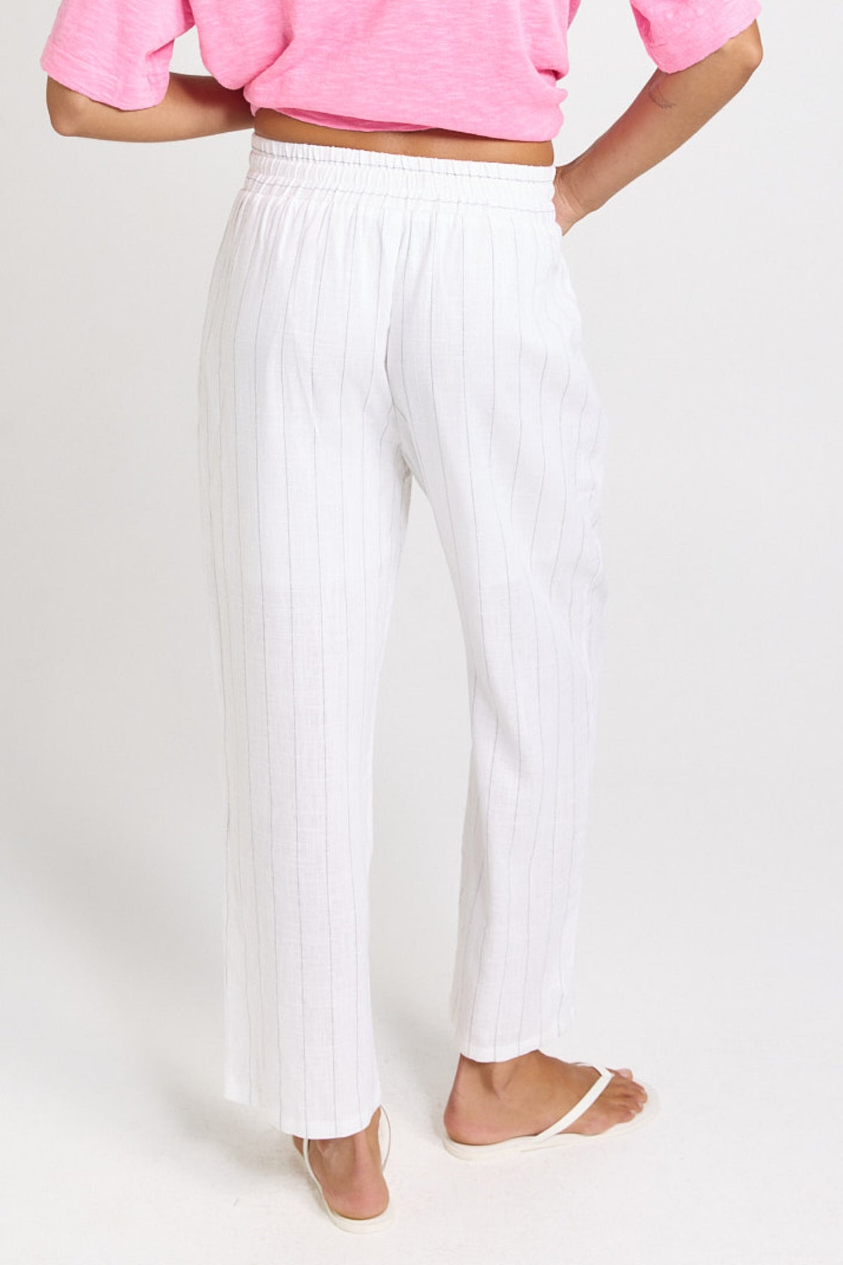 
                  
                    PALM RELAX PANTS-WHITE/BLACK STRIPE
                  
                