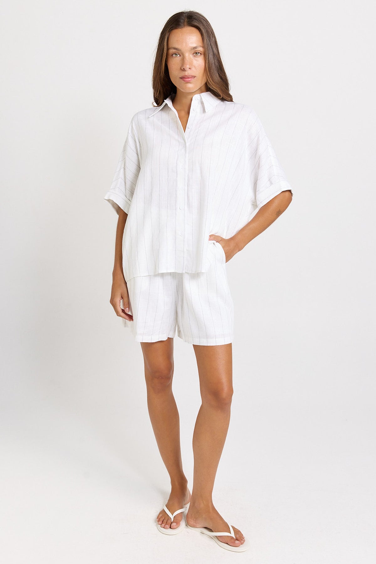 
                  
                    OPHELIA SHIRT-WHITE/BLACK STRIPE
                  
                