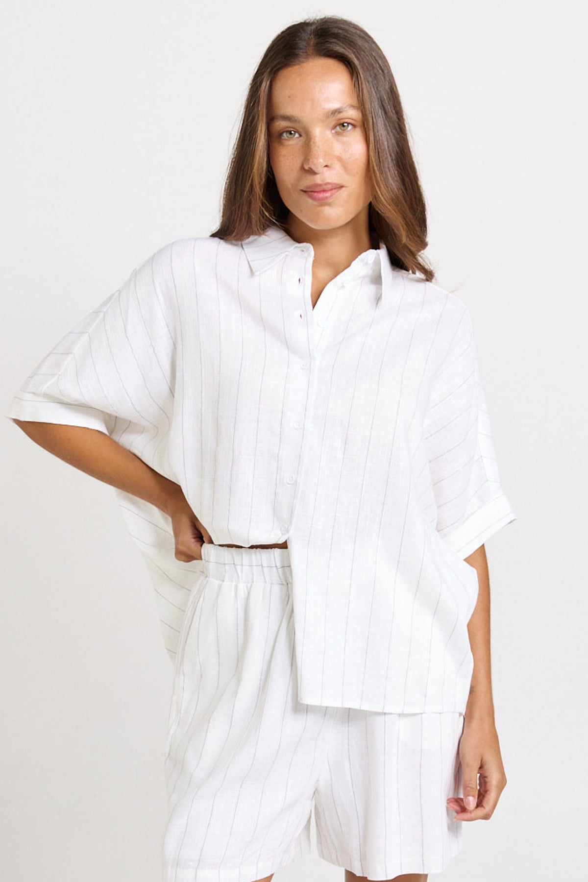 
                  
                    OPHELIA SHIRT-WHITE/BLACK STRIPE
                  
                