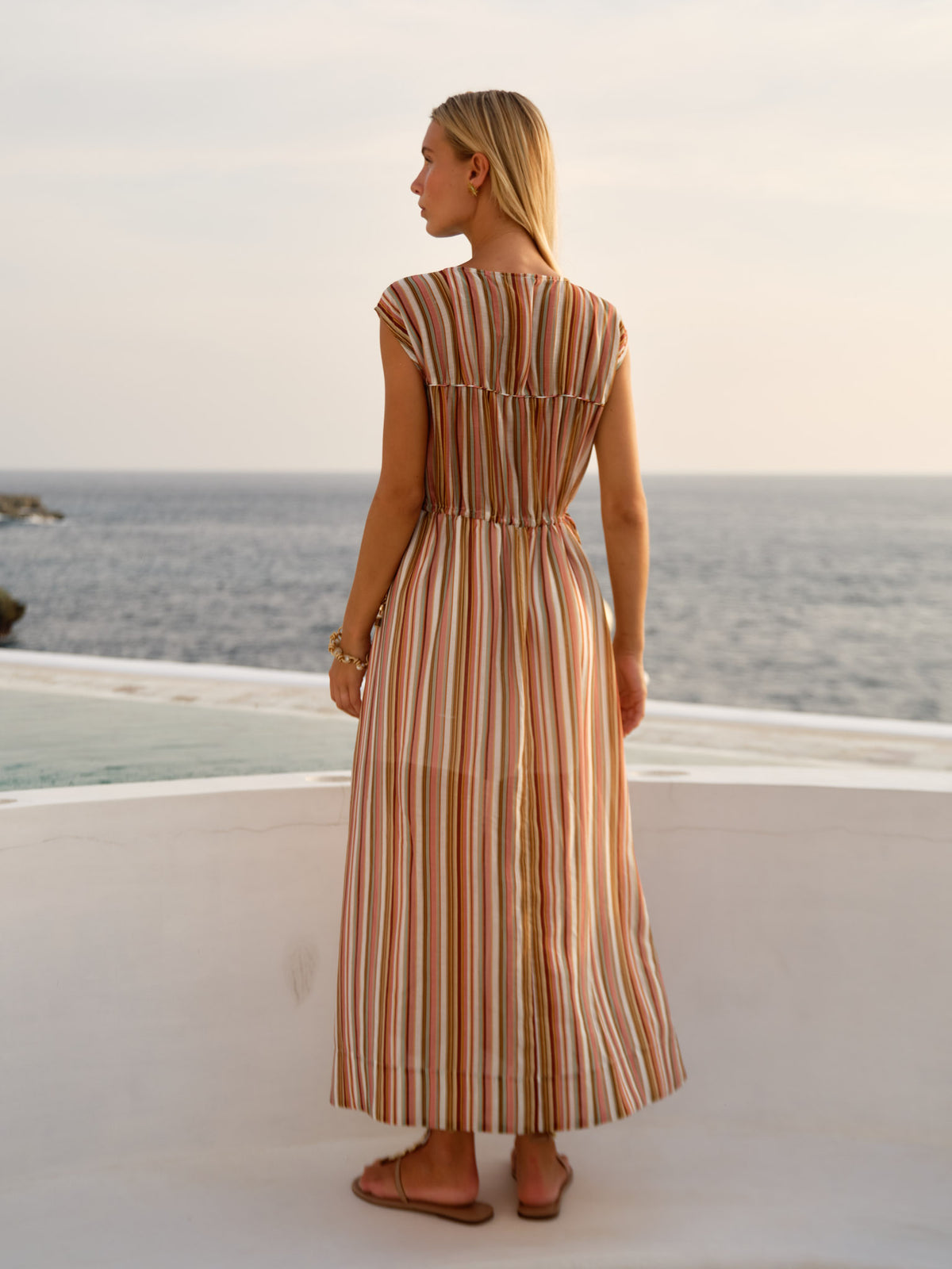 
                  
                    CALLISTA MIDI DRESS-SANDBAR STRIPE
                  
                