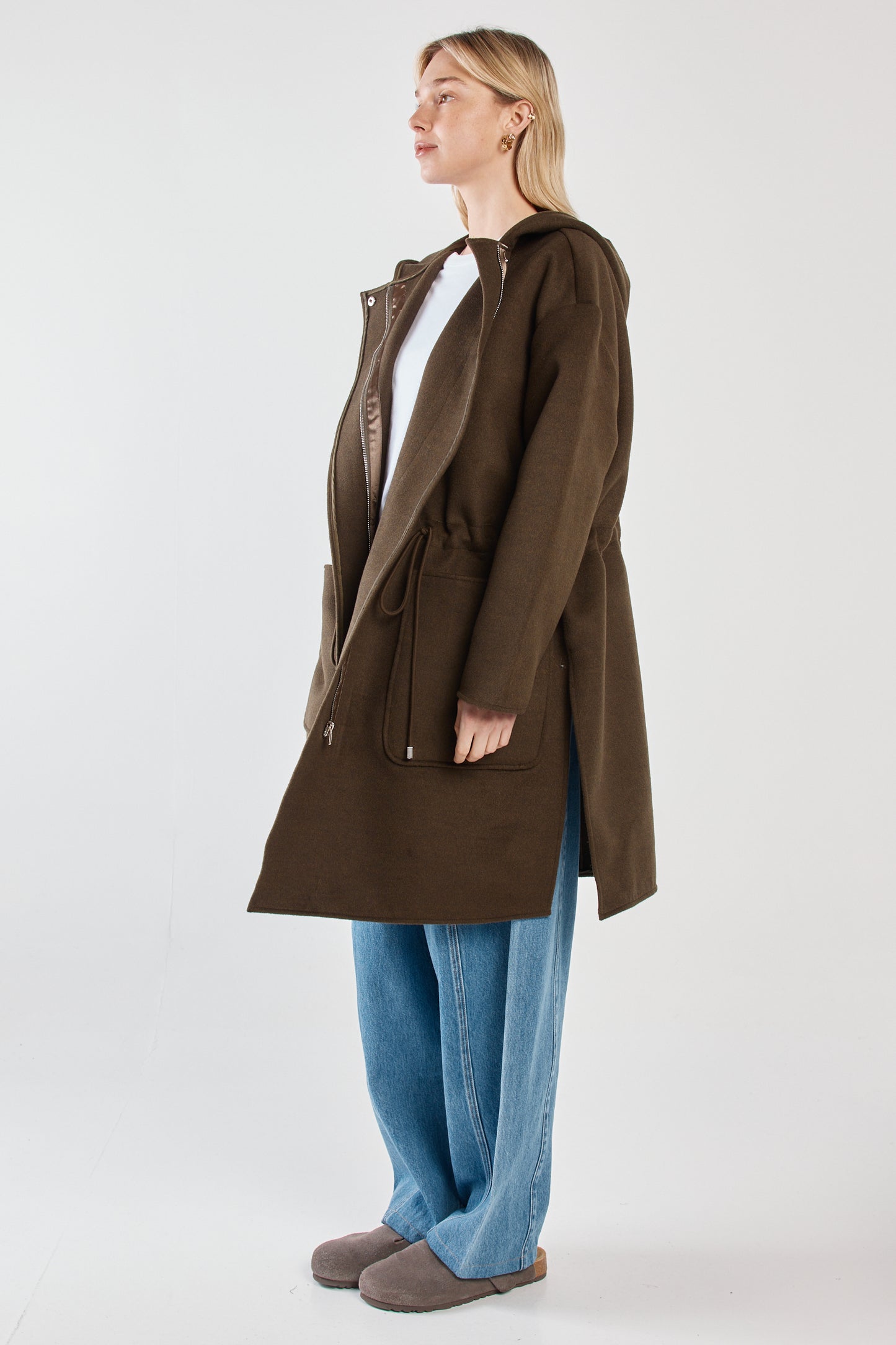 
                  
                    MAXI HOODED COAT-DARK OLIVE
                  
                