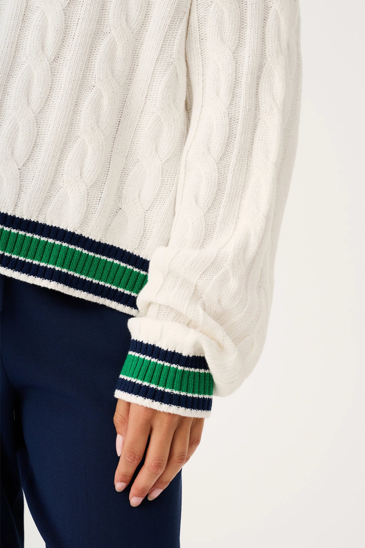 
                  
                    Asher Heritage Knit Sweater - Cream/Tide
                  
                